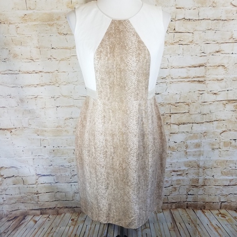 EUC: Calvin Klein Linen Snakeskin Sheath Dress